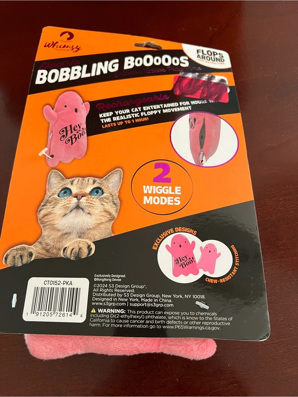 Hey Boo! Pink Bobbling Cat Toy